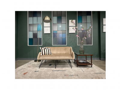 Carlo Hauner Concha Loveseat in Metal Fabric Carlo Hauner 1955 Lot 42A