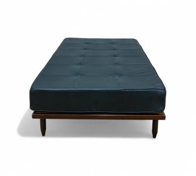 Carlo Hauner Daybed in Rosewood and Black Leather Carlo Hauner 1950s Lot 370A