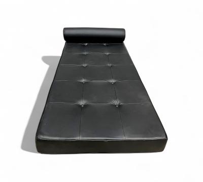 Carlo Hauner Daybed in Rosewood and Black Leather Carlo Hauner 1950s Lot 370A