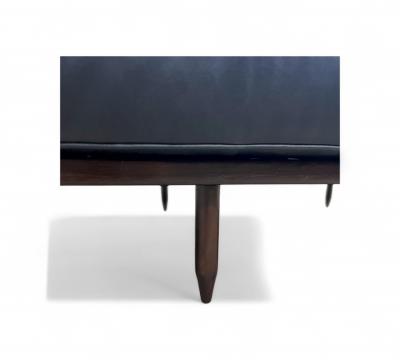 Carlo Hauner Daybed in Rosewood and Black Leather Carlo Hauner 1950s Lot 370A