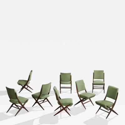 Carlo Hauner Dining Room Chairs with Wood and Vinyl Brazil 1956