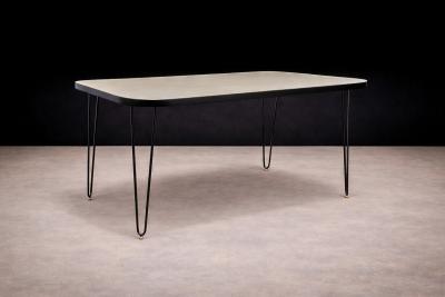 Carlo Hauner Dining Table in Hardwood and Iron att to Carlo Hauner 1950s