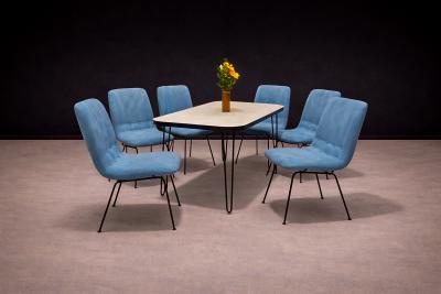 Carlo Hauner Dining Table in Hardwood and Iron att to Carlo Hauner 1950s