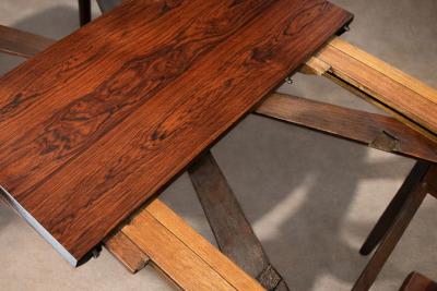 Carlo Hauner Extendable Dining Table in Rosewood Carlo Hauner 1950s