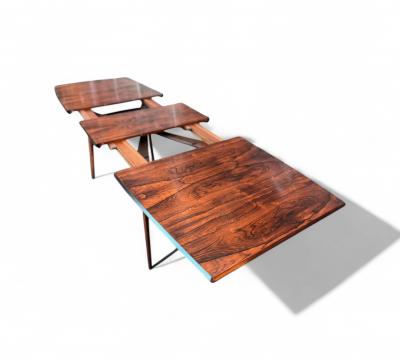 Carlo Hauner Extendable Dining Table in Rosewood Carlo Hauner 1950s Lot 444