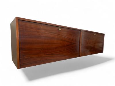 Carlo Hauner Floating Sideboard Bar in Rosewood Brass keys Carlo Hauner 1950s Lot 169A