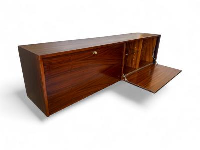 Carlo Hauner Floating Sideboard Bar in Rosewood Brass keys Carlo Hauner 1950s Lot 169A