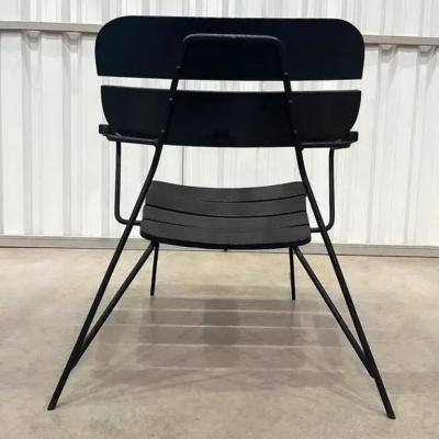 Carlo Hauner Mid Century Modern Armchair in Metal Wood by Carlo Hauner Brazil 1950s