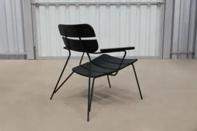 Carlo Hauner Mid Century Modern Armchair in Metal Wood by Carlo Hauner Brazil 1950s