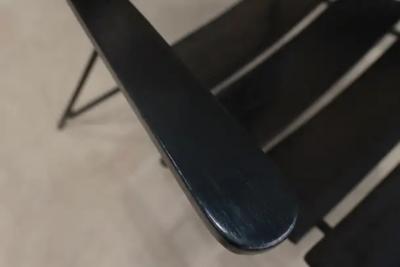 Carlo Hauner Mid Century Modern Armchair in Metal Wood by Carlo Hauner Brazil 1950s