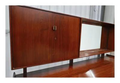 Carlo Hauner Mid Century Modern Dresser and Stool in Hardwood by Carlo Hauner Brazil