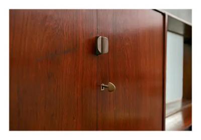 Carlo Hauner Mid Century Modern Dresser and Stool in Hardwood by Carlo Hauner Brazil