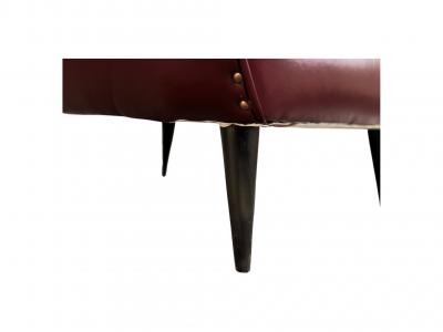 Carlo Hauner Pair of Armchairs in Hardwood Leather Boucle Carlo Hauner 1950s Lot 466