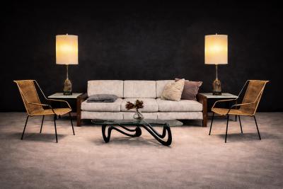 Carlo Hauner Pair of Armchairs wicker Iron Carlo Hauner 1950s