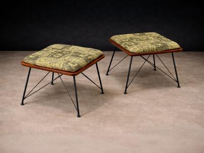 Carlo Hauner Pair of Brazilian Modern Stools Attributed to Carlo Hauner Lot 832