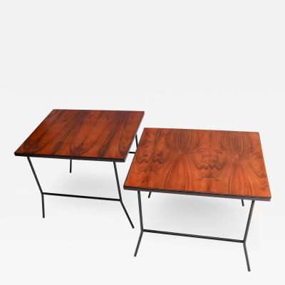 Carlo Hauner Pair of Carlo Hauner 1960s Mid Century Jacaranda Metal Side Tables