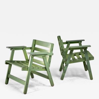 Carlo Hauner Pair of Carlo Hauner folding chairs for Reguitti