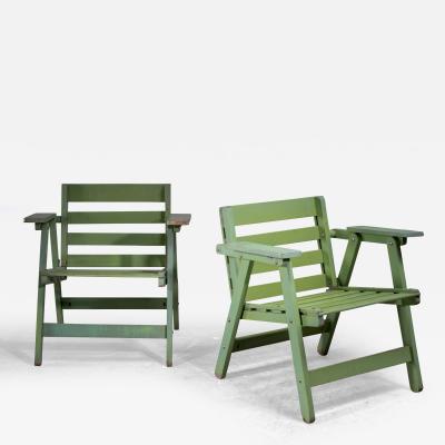 Carlo Hauner Pair of Carlo Hauner folding chairs for Reguitti