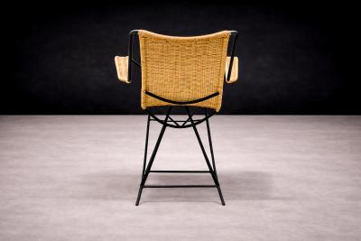 Carlo Hauner Rocking Chair in Metal Wicker Carlo Hauner 1950s