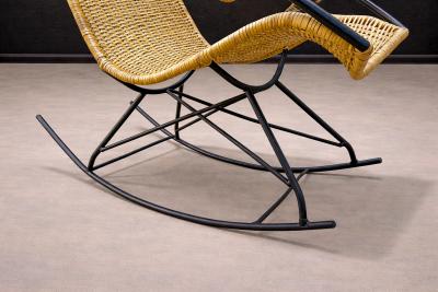 Carlo Hauner Rocking Chair in Metal Wicker Carlo Hauner 1950s