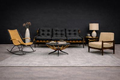 Carlo Hauner Rocking Chair in Metal Wicker Carlo Hauner 1950s