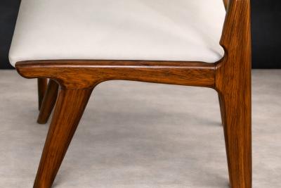 Carlo Hauner Set of 4 Chairs in Wood Caning Leather Carlo Hauner 1960s