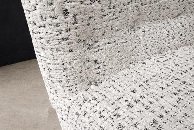 Carlo Hauner Set of Six Dining Chairs in Metal and Boucle by Carlo Hauner Brazil 1950s