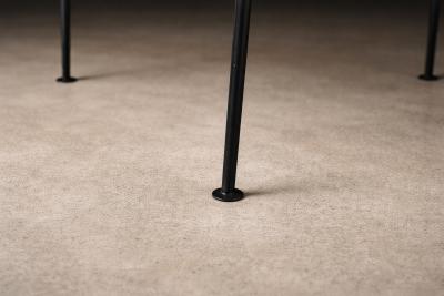 Carlo Hauner Set of Six Dining Chairs in Metal and Boucle by Carlo Hauner Brazil 1950s