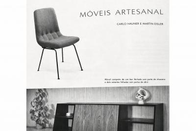 Carlo Hauner Set of Six Dining Chairs in Metal and Boucle by Carlo Hauner Brazil 1950s