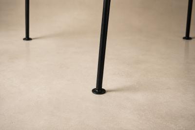 Carlo Hauner Set of Six Dining Chairs in Metal and Boucle by Carlo Hauner Brazil