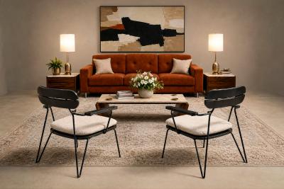 Carlo Hauner Three Armchairs in Ebonized Wood Metal with Loose Cushion Carlo Hauner