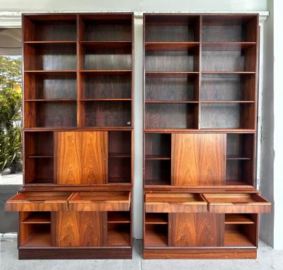 Carlo Jensen Carlo Jensen Poul Hundevad Danish Rosewood Bookcases Pair Available