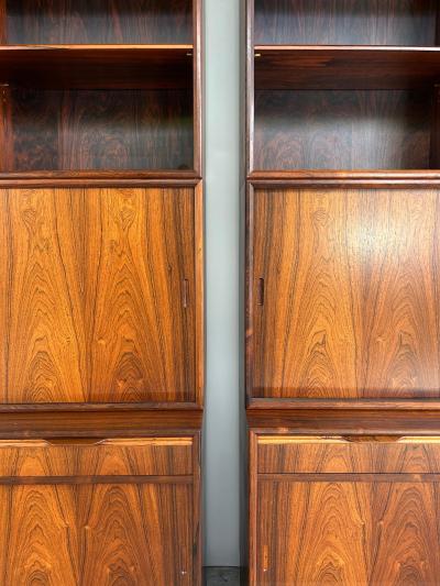 Carlo Jensen Carlo Jensen Poul Hundevad Danish Rosewood Bookcases Pair Available