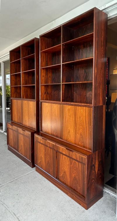 Carlo Jensen Carlo Jensen Poul Hundevad Danish Rosewood Bookcases Pair Available
