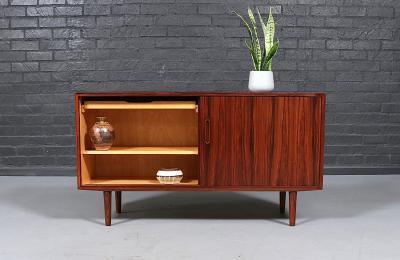 Carlo Jensen Carlo Jensen Rosewood Credenza w Sliding Doors for Hundevad Co 