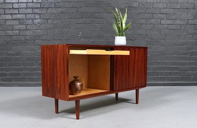 Carlo Jensen Carlo Jensen Rosewood Credenza w Sliding Doors for Hundevad Co 