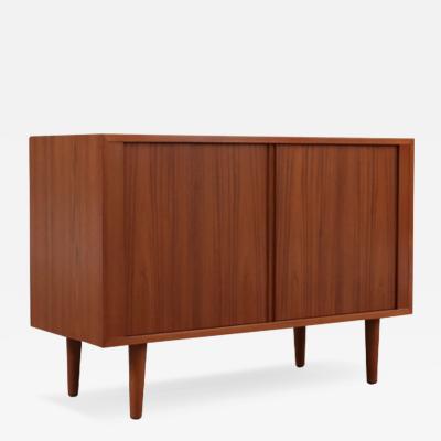 Carlo Jensen Carlo Jensen Teak Tambour Door Cabinet for Hundevad Co 