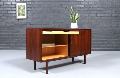 Carlo Jensen Danish Modern Rosewood Credenza w Sliding Doors by Carlo Jensen