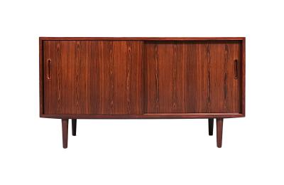 Carlo Jensen Danish Modern Rosewood Credenza w Sliding Doors by Carlo Jensen