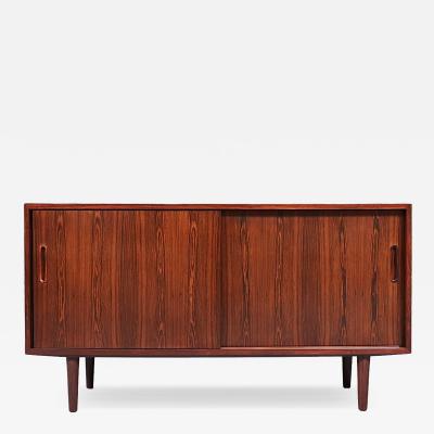 Carlo Jensen Danish Modern Rosewood Credenza w Sliding Doors by Carlo Jensen