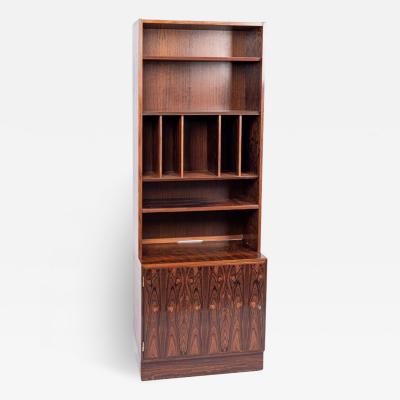 Carlo Jensen Mid Century Danish Bookshelf Cabinet in Rosewood by Carlo Jensen for Hundevad