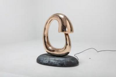 Carlo Lorenzetti Bronze Angler Lighting Sculpture by Carlo Lorenzetti