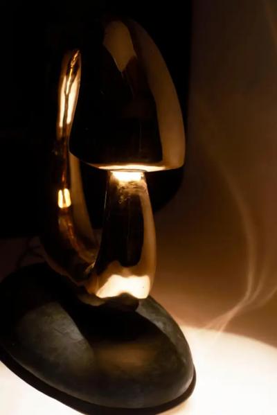 Carlo Lorenzetti Bronze Angler Lighting Sculpture by Carlo Lorenzetti