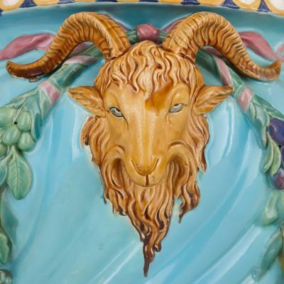 Carlo Marochetti 19th century majolica jardiniere by Minton and Carlo Marochetti