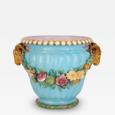 Carlo Marochetti 19th century majolica jardiniere by Minton and Carlo Marochetti