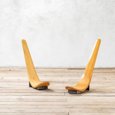 Carlo Mo Carlo Mo Pair of Seating mod Chip in Wood for Tecno 90s