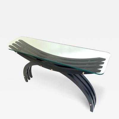 Carlo Mollino 2 Italian Mid Century Consoles Sofa Tables in the style of Carlo Mollino 1950