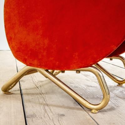 Carlo Mollino Carlo Mollino Pair of Red Armchair 50s