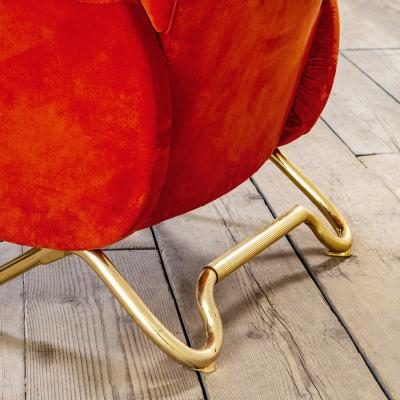 Carlo Mollino Carlo Mollino Pair of Red Armchair 50s