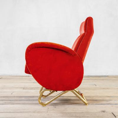 Carlo Mollino Carlo Mollino Pair of Red Armchair 50s